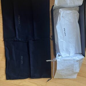 Prada box and set of two dust bag